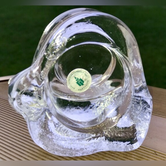 Vintage Clear Crystal Glass Figural Cat Candlestick Holder Partylite - Picture 2 of 10